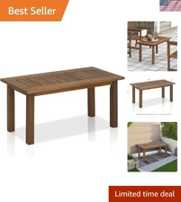 Stylish 17.3''D x 35.2''W Outdoor Coffee Table with Teak Oil Protection