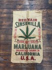 Vintage Burlap Sack Red Hair Sinsemilla Marijuana California USA 50 Kilos Decor
