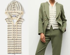 Veronica Beard 298 Cashmere Blend Hoodie Dickey in Ivory Heather Grey 00-14