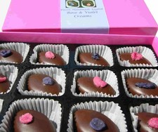 Violet and Rose Creams - rose and violet chocolates gift box - 120g