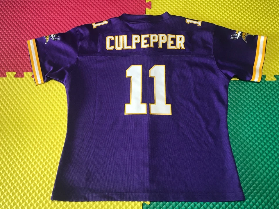 Camiseta deportiva para mujer Dante Culpepper Minnesota Vikings #11 Reebok cosida púrpura talla L Foto 2 de 4