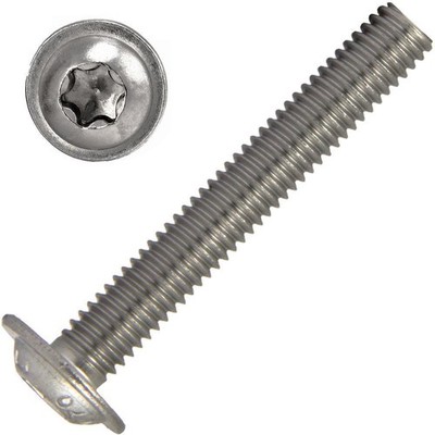 Linsenkopfschrauben mit Flansch M10 Edelstahl ISO7380 Vollgewinde TX Flachkopf