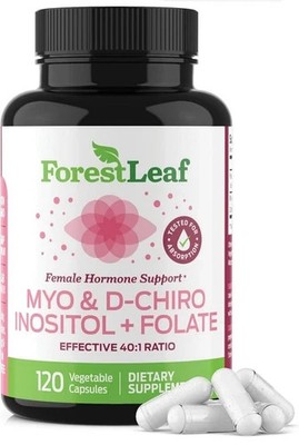 Forest Leaf Myo & D-Chiro Inositol + Folate Hormone PCOS Fertility Supplement 