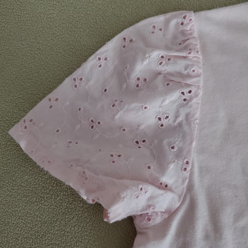 👚 Lot of 2 - Cat & Jack Pink Eyelet, Faded Glory Black T-Shirt Large (10/12) - Picture 8 of 14