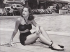 1946 Press Photo Actress Diana Lewis Models Bikini at Last Frontier in Las Vegas — photo 1