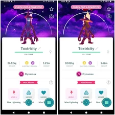 ✨ Pokémon Shiny Dynamax Toxtricity Amped and Low Key Form✨Dark Skies BG - P T C