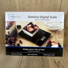 Mainstays Slimline Digital Scale LCD Display Tempered Glass Up To 11 Lbs NEW