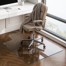 VASUHOME Premium Tempered Glass Office Floor Mat 36x47 w/Lip, for Carpet/Hardwoo