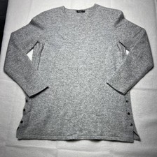 J. McLaughlin Gray 100 Cashmere Sweater Size Medium Minor Flaws