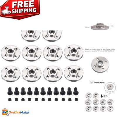 10Pcs Metal Servo Horns   Silvery 25T Discs for RC and Robotics Applications