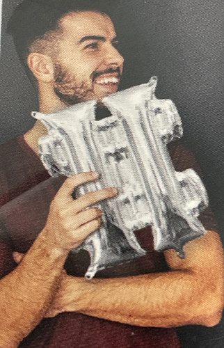 16 in. Symbol Number Sign Silver Supershape Foil Balloon - Bild 1 von 5