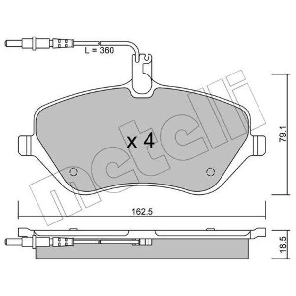 Metelli BremsbeläGe Vorne FüR Peugeot 607 407 SW CitroëN C6 C5 III Break-image