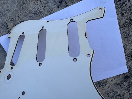 54 58 Fender Stratocaster Nitrate Celluloid White Pickguard 8 hole strat 50s RI - Picture 10 of 22