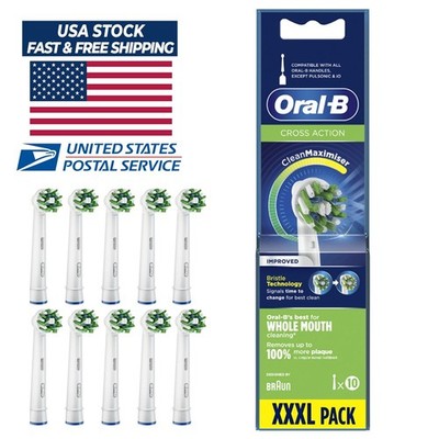 Oral B Cross Action Electric Toothbrush Replacement Brush Heads Refill, 10 Count