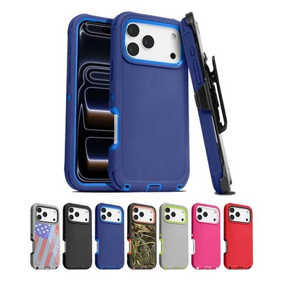 For iPhone 17 Pro Max/17Air/17 Defender Heavy Duty Rugged Belt Clip Cover Case