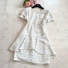 CHANEL White Tweed Peplum Dress M Vintage Condition Authentic Japan used 10F