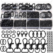 524PCS Keychain Making Kit, Keychain Craft Supplies Key Chain Clips, Lanyard Sna