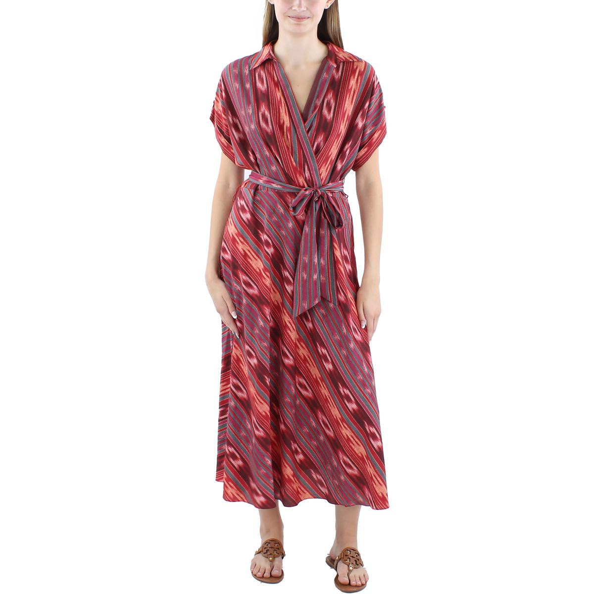 Женское розовое платье макси в полоску Lauren Ralph Lauren 6 BHFO 8254