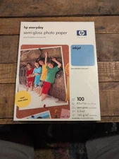 NEW HP EVERYDAY Semi-gloss Photo Paper ANY INKJET PRINTER 100 sheets 8.5" x 11"