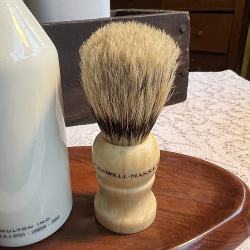 Vintage CASWELL MASSEY #41050 Rare Barbers Bristle and Badger Shaving Brush