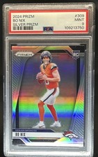 2024 Panini Prizm Bo Nix RC Silver #309 Broncos PSA 9 Rookie