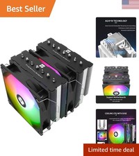 Sleek 7 Heat Pipe CPU Cooler with PWM Fans  17 ARGB Modes for Custom Builds