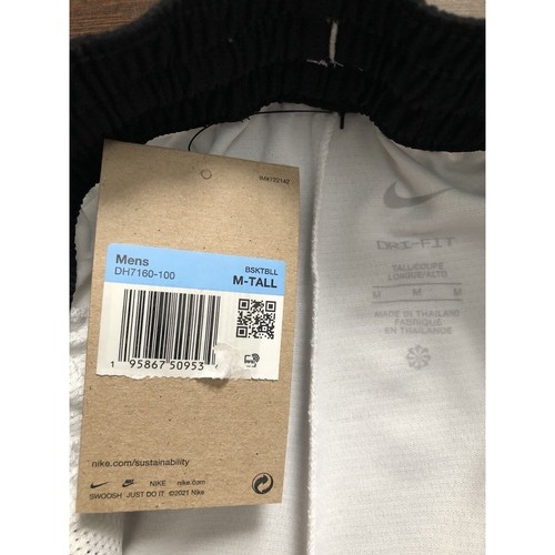 Nike Dri-FIT DNA Basketball Shorts DH7160-100 White Black Men’s Size Medium-Tall - Picture 8 of 11