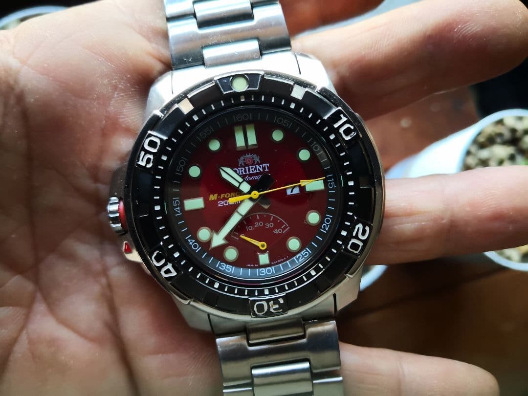 Orient M-Force Red Dial Automatic Diver Watch 200… - image 1