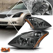 For 10-12 Altima Direct Replacement Headlight/Lamps Black Housing Amber Corner