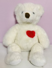 Russ Berrie Heartstrings Teddy Bear White Red Heart Plush Stuffed 1998 17