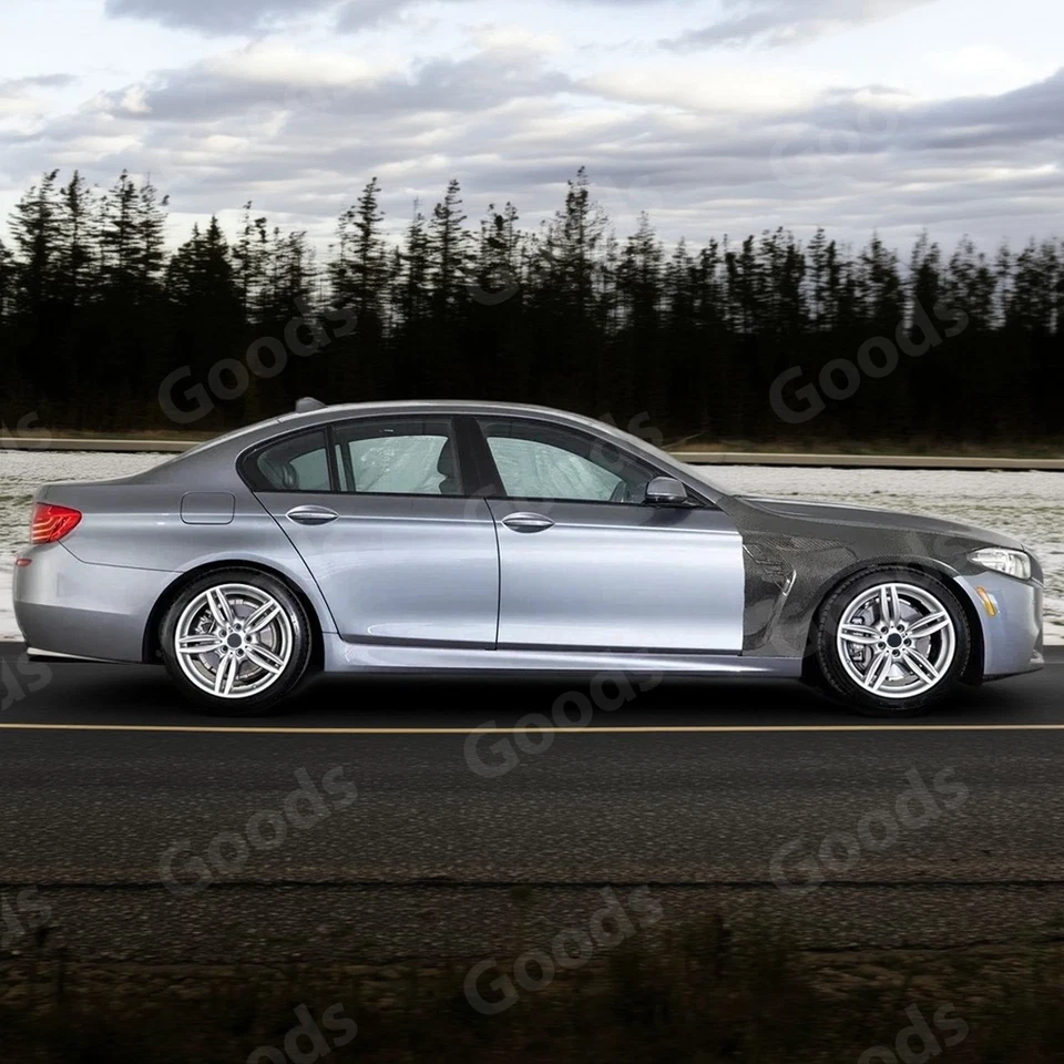 Painel de para-lama de resfriamento frontal de fibra de carbono real para 11-16 BMW 5 Series M Style - Imagem 3 de 4