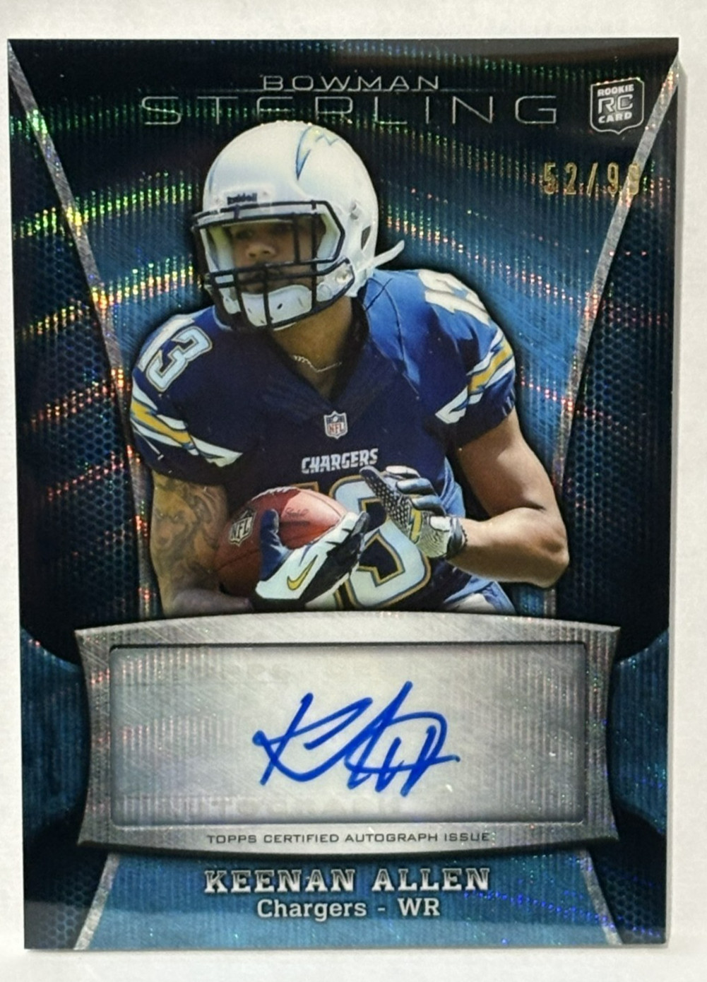 Keenan Allen Bowman Sterling Autographs #BSAKA Blue Refractor