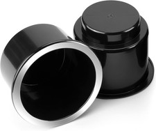 Universal Drop-in Cup Holder Insert - 2pcs For Large Bottles Stylish Chrome