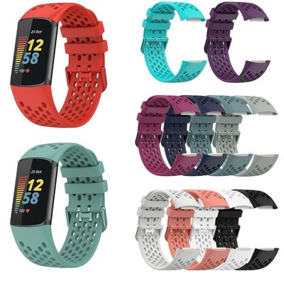 Ersatz Sport Silikon Armband Uhrenarmband für Fitbit Charge 6/5 wasserdicht Uhr