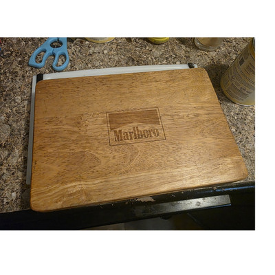 Marlboro Wooden Poker Chip Set Case w/ Red White Black Chips & Card Decks