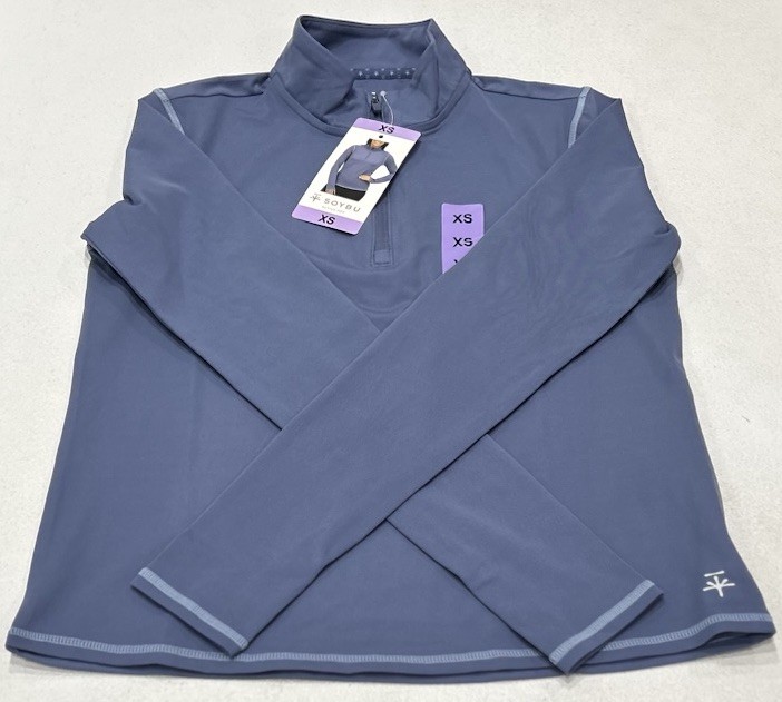 Soybu Women’s Long Sleeve 1/4 Zip Active Top, Blue, Size XS