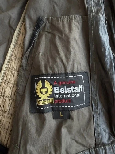 Belstaff Gangster 1969 Black Prince Label Coated Biker Jacket Dark Olive L image 8