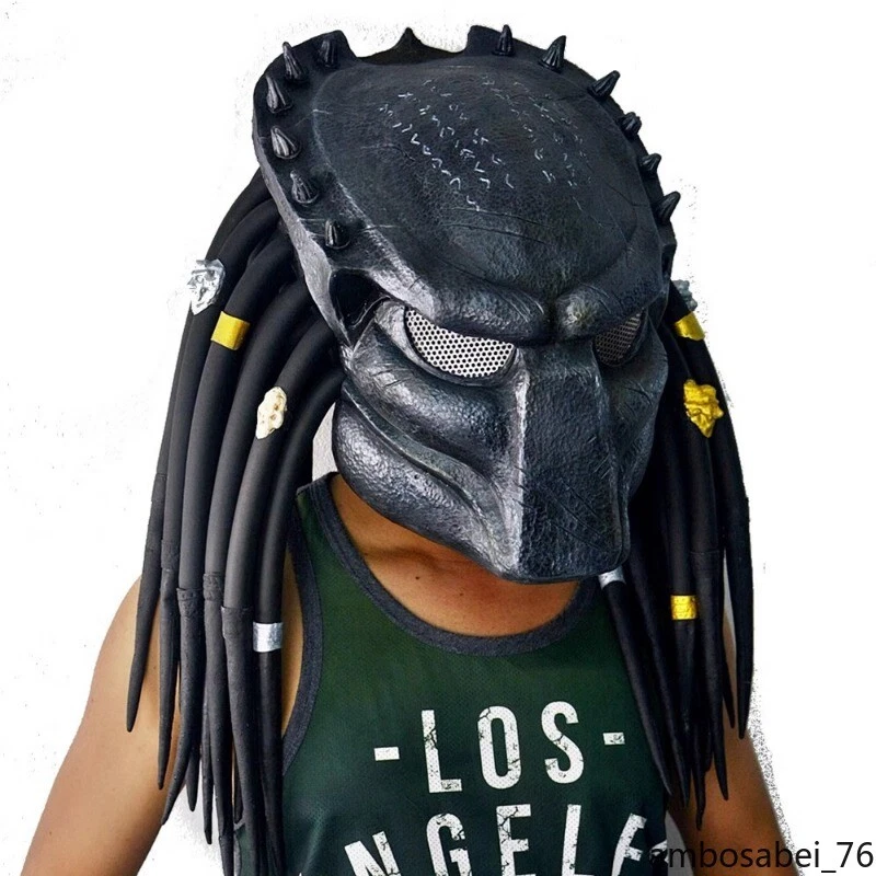 Máscara de látex cara completa depredador alienígena casco disfraz accesorios regalos de fiesta Foto 2 de 4