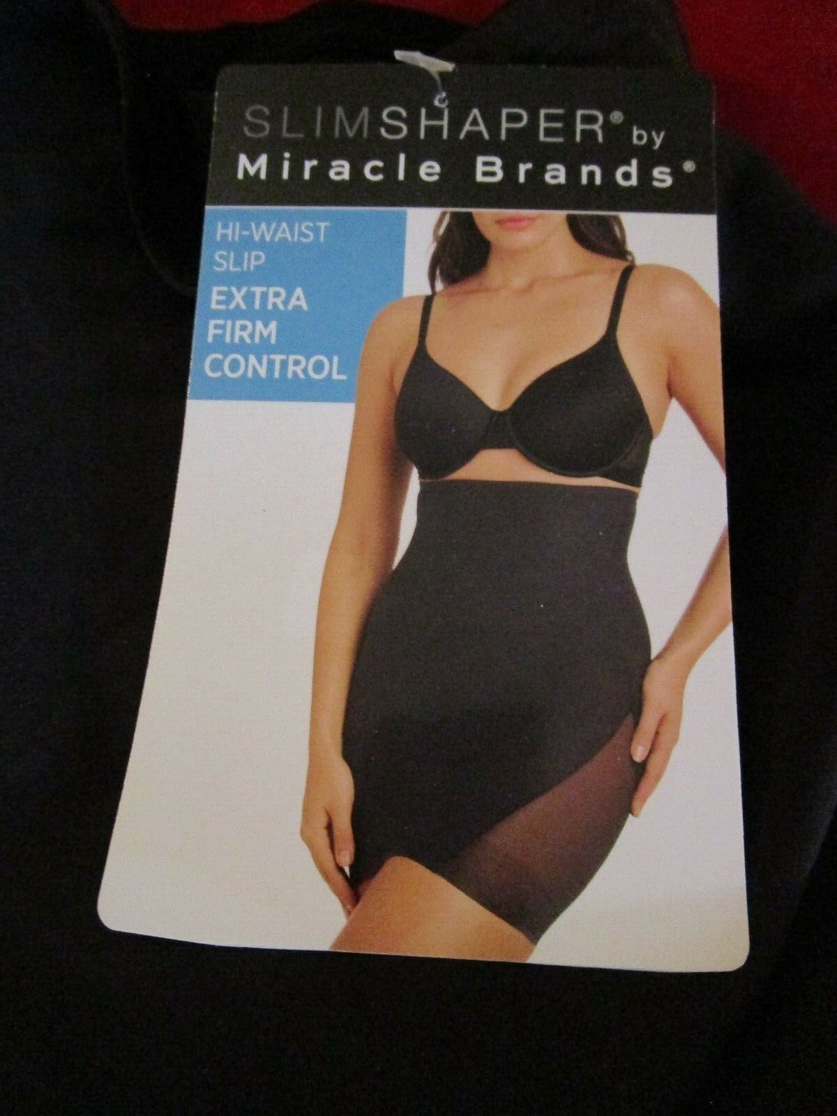 Slim Shaper by Miracle Brands Womens High Waist Slip Extra Firm Black