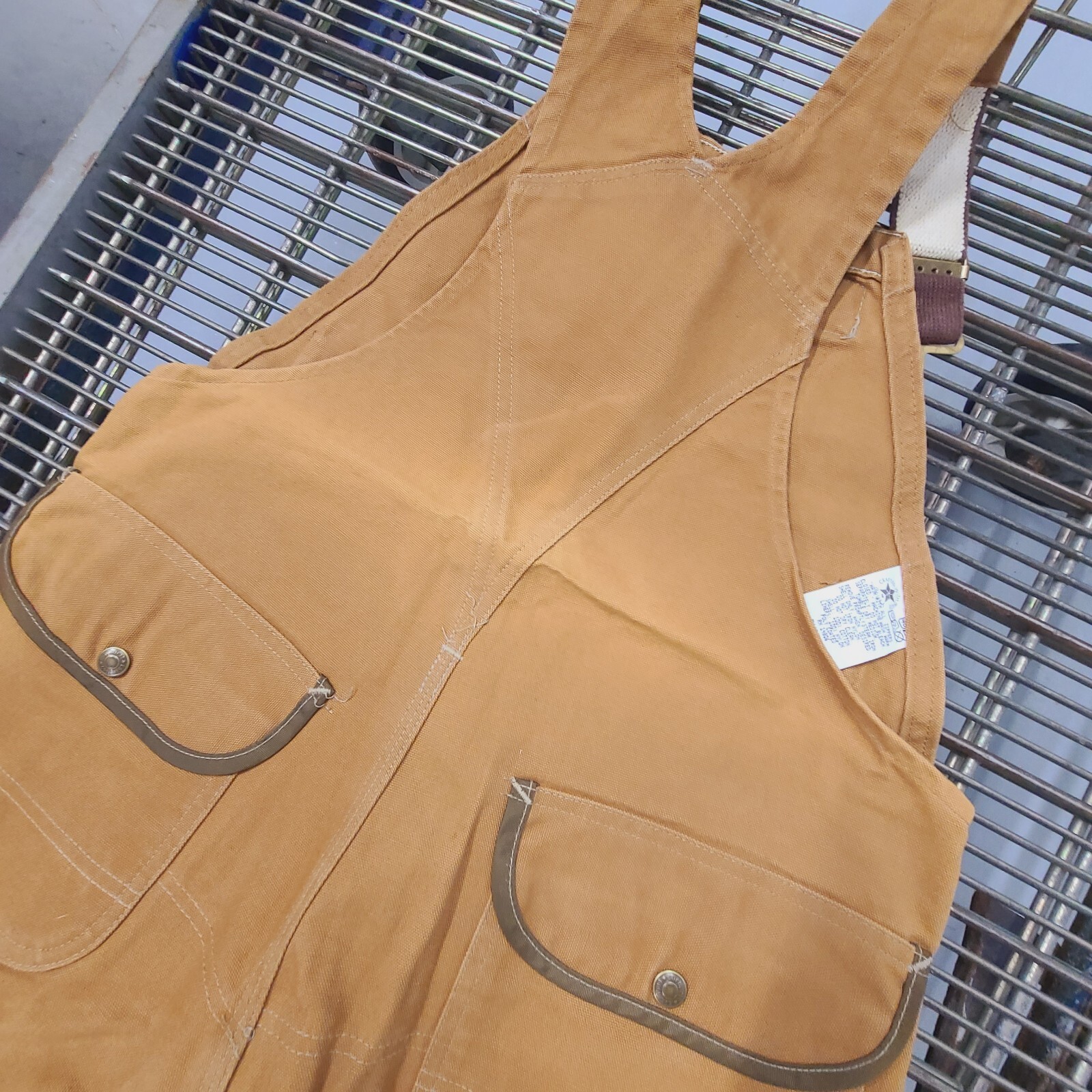 Vintage Carhartt Bib Overalls Brown Canvas Men's 36 x 30 RN14806 Brush