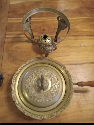 Vintage Bronze & Messing Fondue Set mit asiatischen Figuren & Symbolen UNIKAT! - Bild 4 von 11