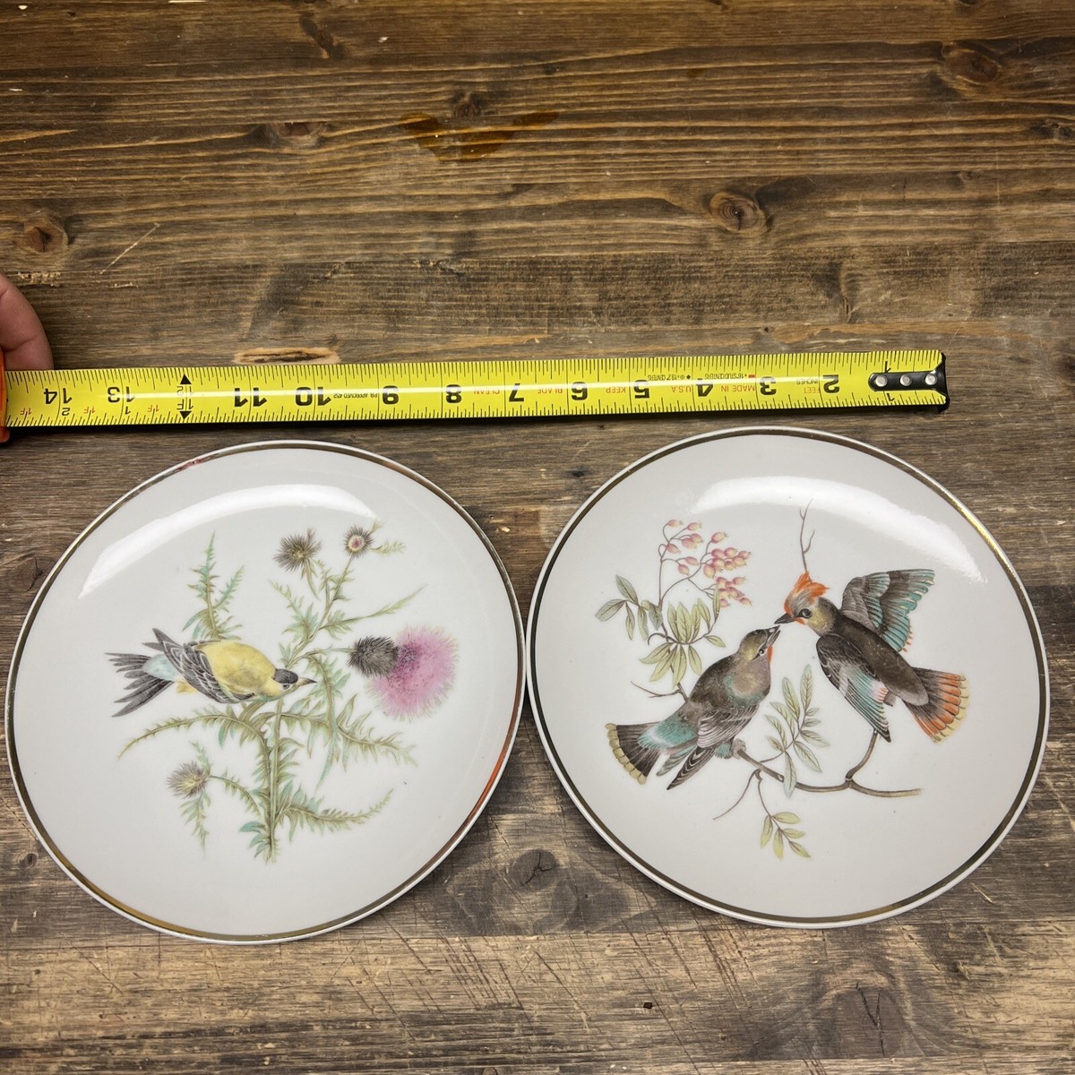 A.E.マルティ☆ファッションプレート『LE NID DE PINSONS』 2 Vintage Lipper And Mann Creations, Made In Japan, Bird Plates