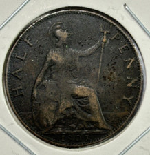 1907 Great Britain Half Penny - Edward VII Coin