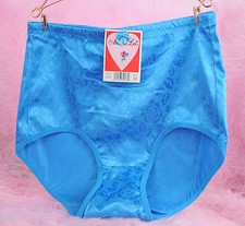 Fancy Embossed Floral Satin High Cut Brief Slimming Panties sz M L XL 2XL 3XL