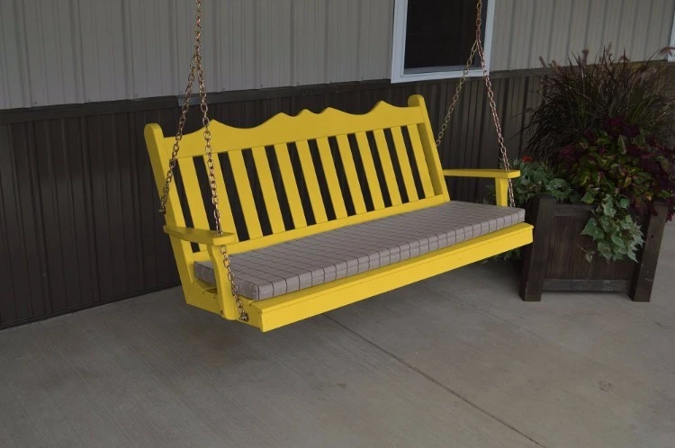 A&L Furniture Amish-Made Pine Royal English Porch Swings - 4 Sizes & 18 Colors - Image 4 of 4