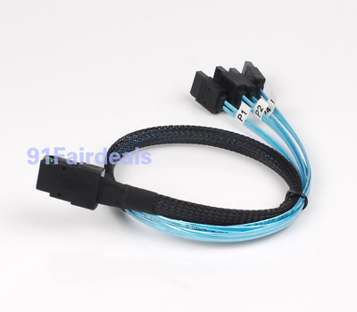 LOT Mini SAS SFF-8087 36P to 4 SATA HD Splitter Breakout Cable Connector 0.5M/1M