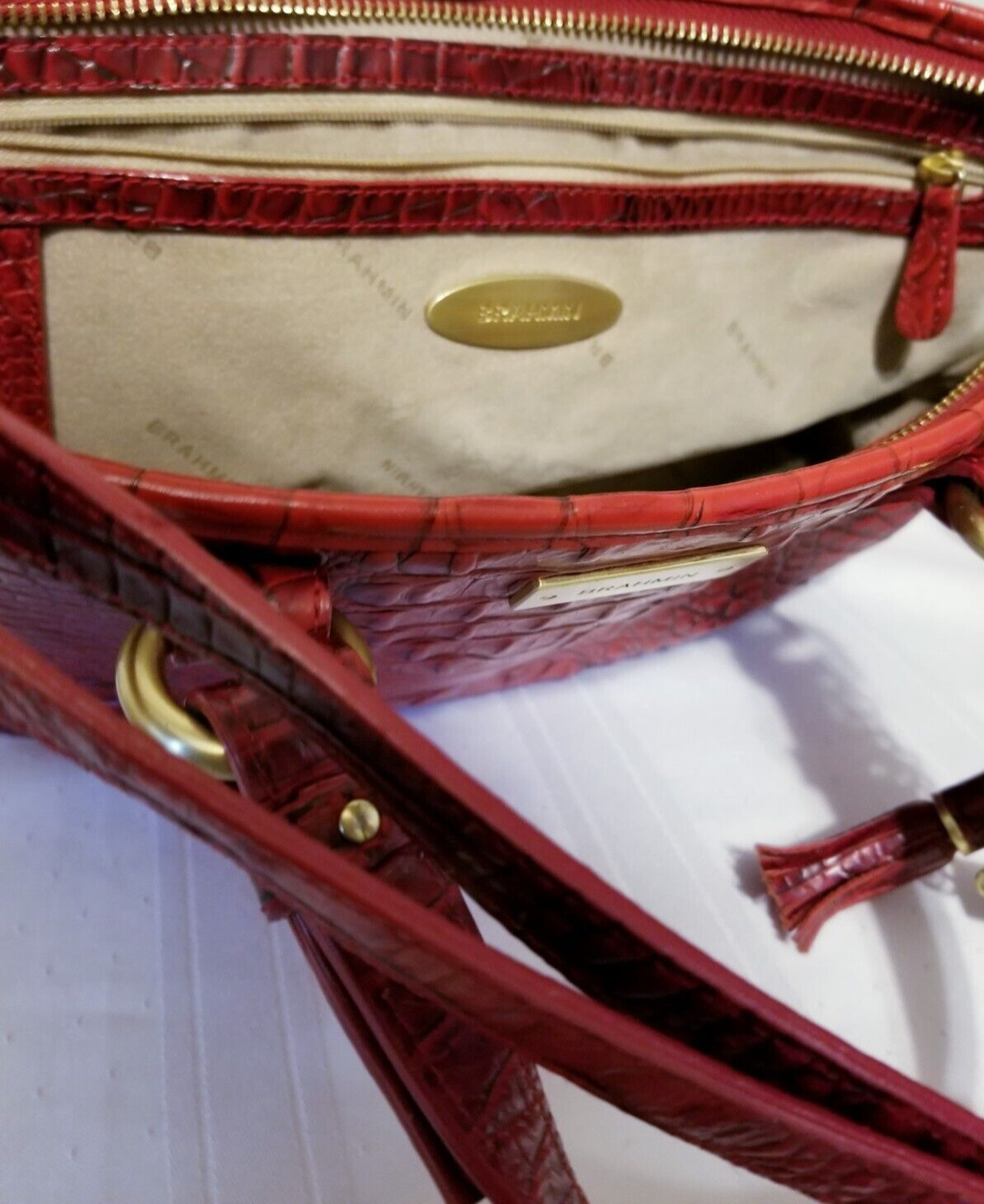 BRAHMIN MINI ASHER TOASTED RED Melbourne LEATHER … - image 5