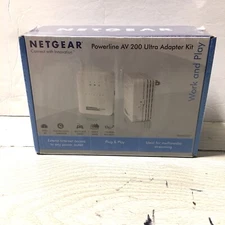NEW Netgear XAVB2001-100NAS Powerline AV 200 Ultra Adapter Kit FREE S/H