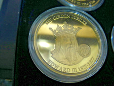 +5 GOLDEN JUBILEE MONARCHS EAST CARIBBEAN  1 DOLLAR 2002 GOLD PLATED