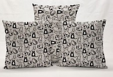 Cats on Gray Pillowcase / Pillow Cover Many Sizes 